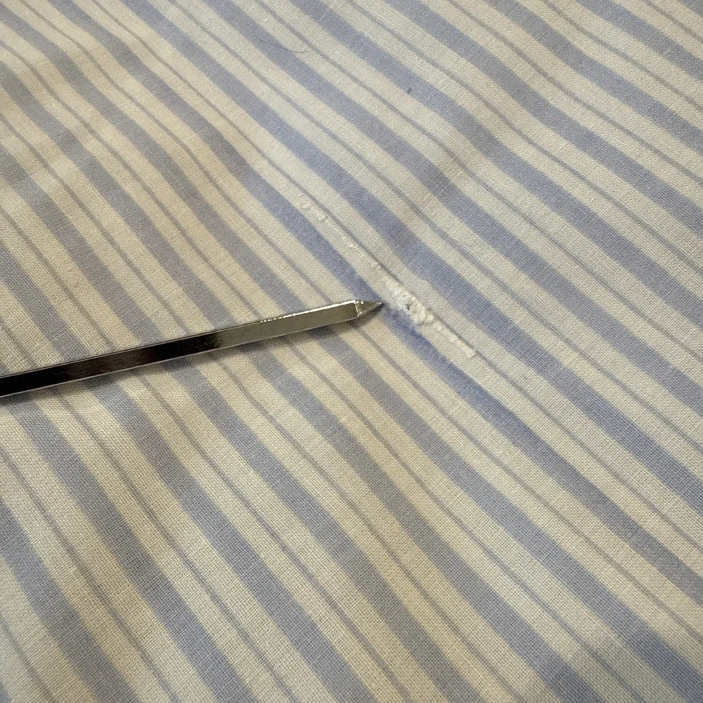 Vintage Cannon Full Size Flat Sheet And 1 Standard Pillowcase Blue White Stripe‎